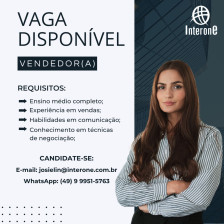 VAGA PARA VENDEDOR(A)