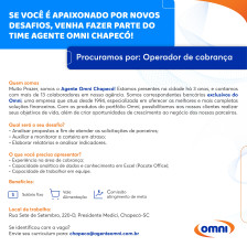 Operador de cobrança - Financeira