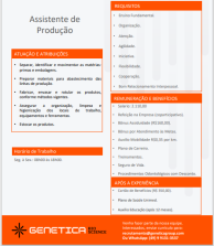 Vaga de Assistente de Produção
