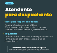 VAGA PARA ATENDENTE EM CHAPECÓ