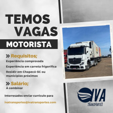 VAGA MOTORISTA DE CARRETA
