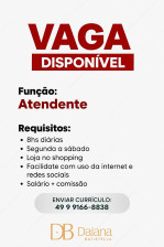 VAGA PARA ATENDENTE