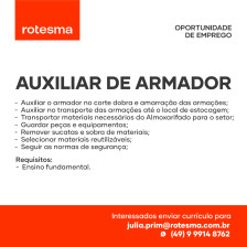 ROTESMA CHAPECÓ - AUXILIAR DE ARMADOR