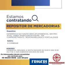 VAGA REPOSITOR DE MERCADORIAS 