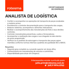 ANALISTA DE LOGÍSTICA - ROTESMA CHAPECÓ