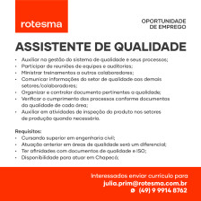 ASSISTENTE DE QUALIDADE - ROTESMA CHAPECÓ