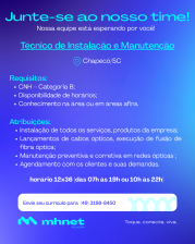 TÉCNICO DE INSTALAÇÃO E MANUTENÇÃO - MHNET