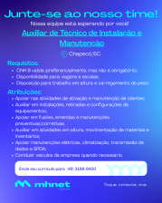 AUXILIAR DE TÉCNICO DE INSTALAÇÃO E MANUTENÇÃO - MHNET