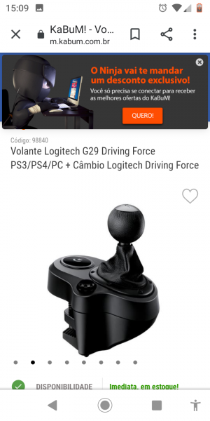 Volante Logitech G29 Driving Force PS3PS4PC KaBuM