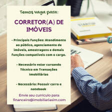 CONTRATA-SE CORRETOR(A) DE IMÓVEIS