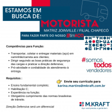Motorista de caminhão (Mkraft Aços – filial)