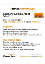 VAGA DE EMPREGO AUXILIAR DE ALMOXARIFADO 